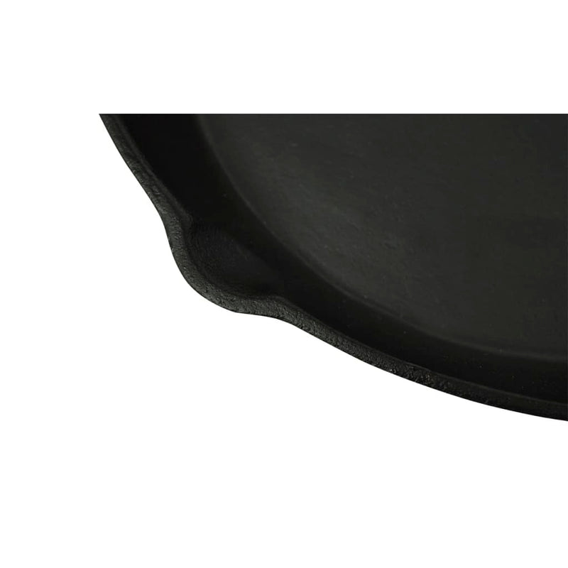 XL BBQ Grill Fry Pan Cast Iron 30 cm Round Plane