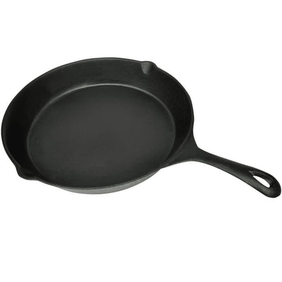 XL BBQ Grill Fry Pan Cast Iron 30 cm Round Plane