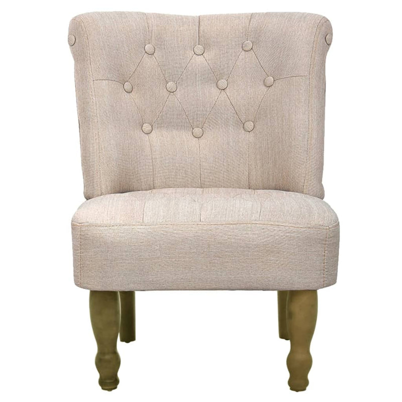 French Chairs 2 pcs Cream Fabric