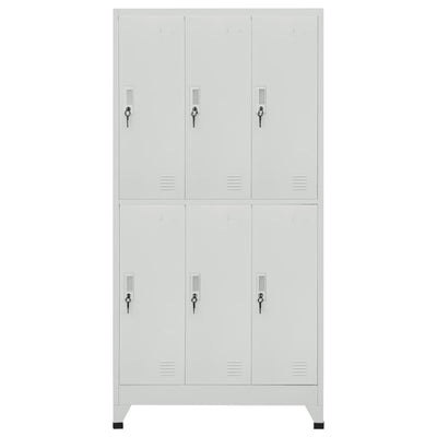 Locker Cabinet with 6 Compartments Steel 90x45x180 cm Grey