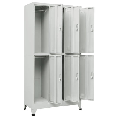 Locker Cabinet with 6 Compartments Steel 90x45x180 cm Grey