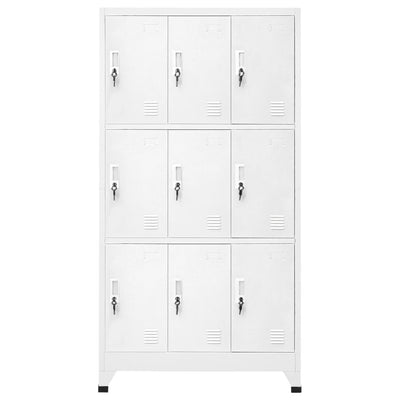 Locker Cabinet with 9 Compartments Steel 90x45x180 cm Grey