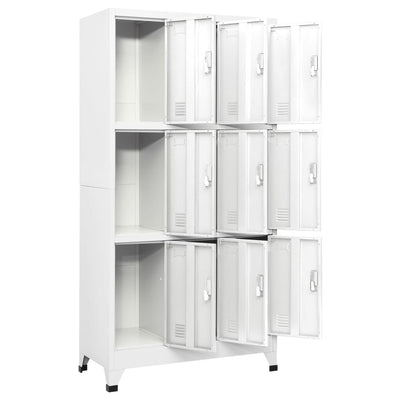 Locker Cabinet with 9 Compartments Steel 90x45x180 cm Grey