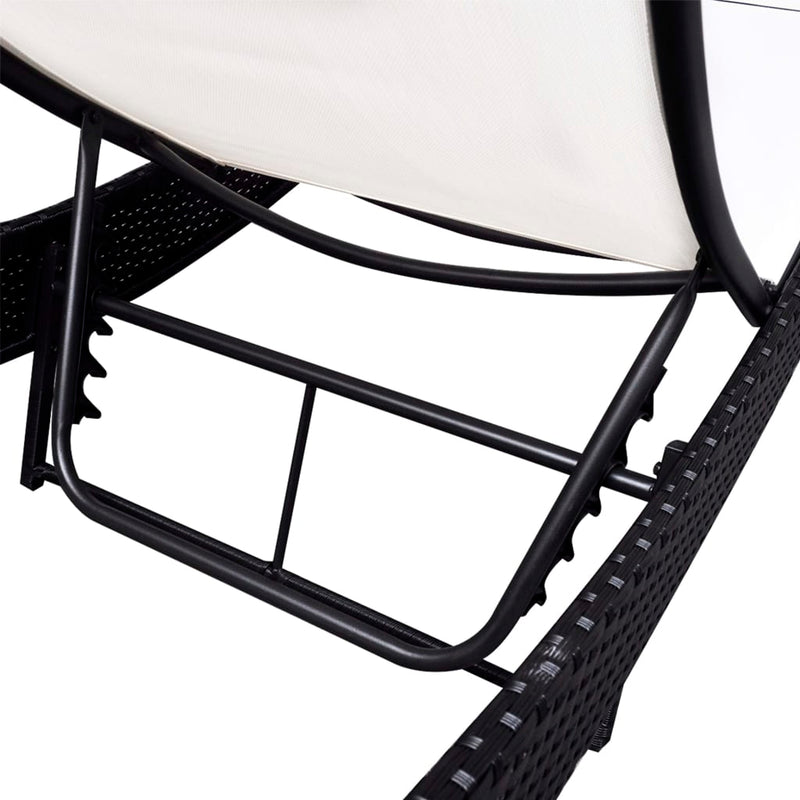 Sun Lounger Poly Rattan Black