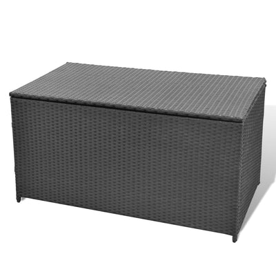 Garden Storage Box Black 120x50x60 cm Poly Rattan