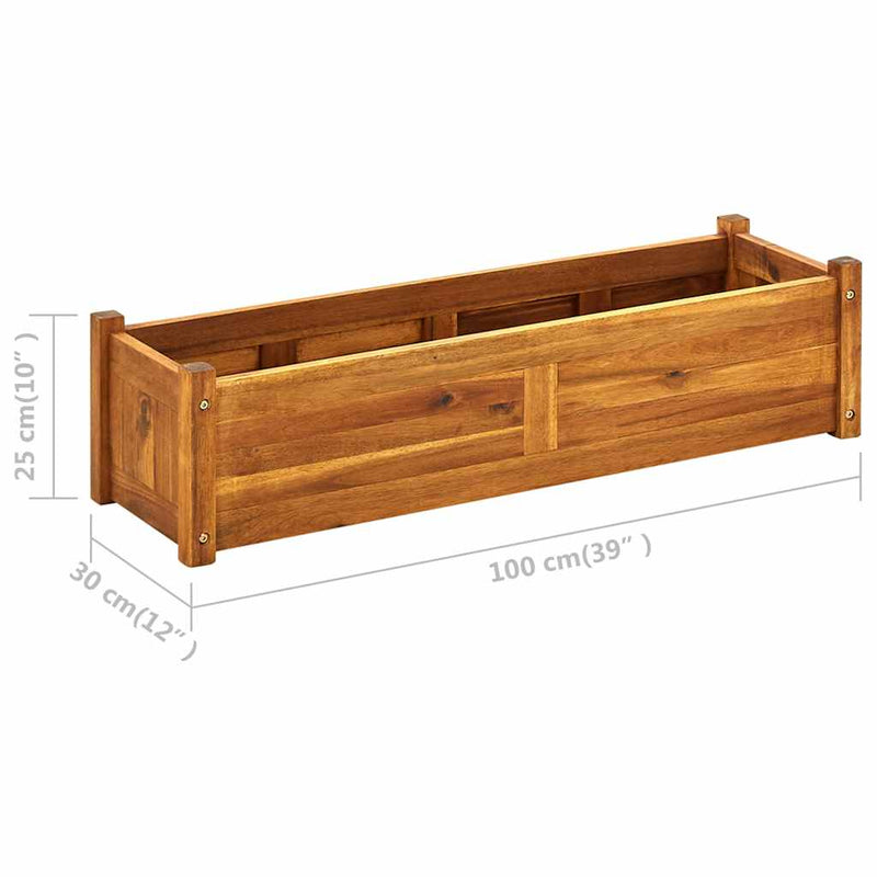 Garden Raised BedAcacia Wood 100x30x25 cm