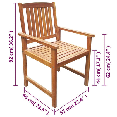 Garden Chairs 2 pcs Solid Acacia Wood Brown