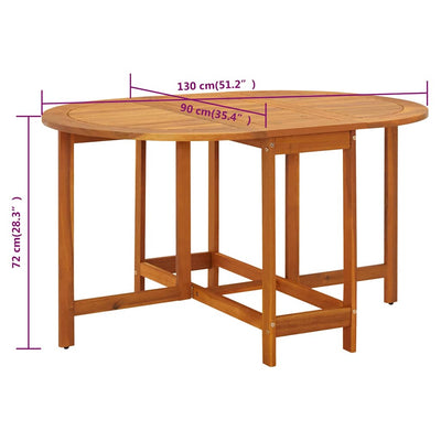 Garden Table 130x90x72 cm Solid Acacia Wood