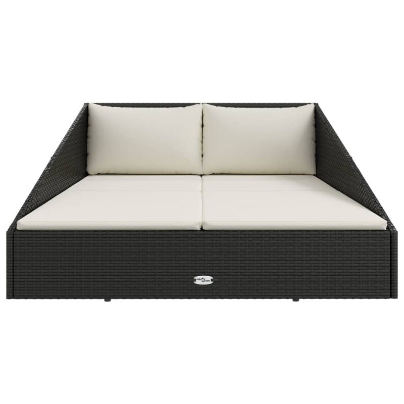 Garden Bed Black 110x200 cm Poly Rattan