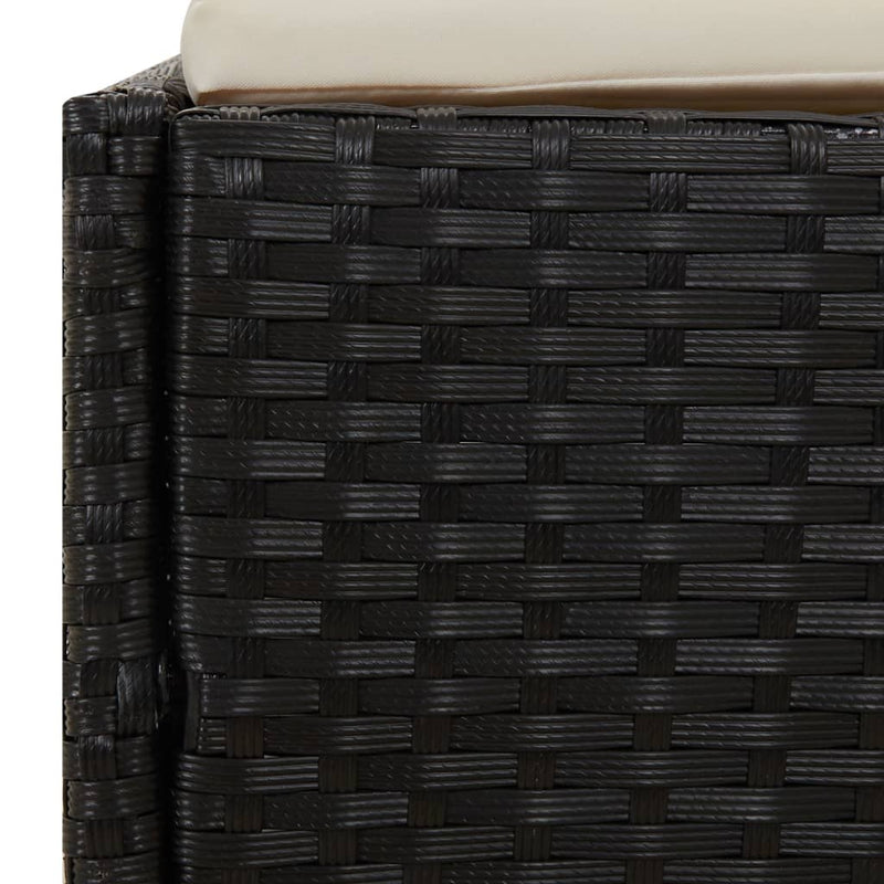 Garden Bed Black 110x200 cm Poly Rattan