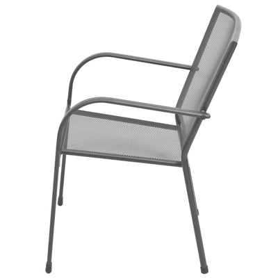 Stackable Garden Chairs 2 pcs Steel Grey