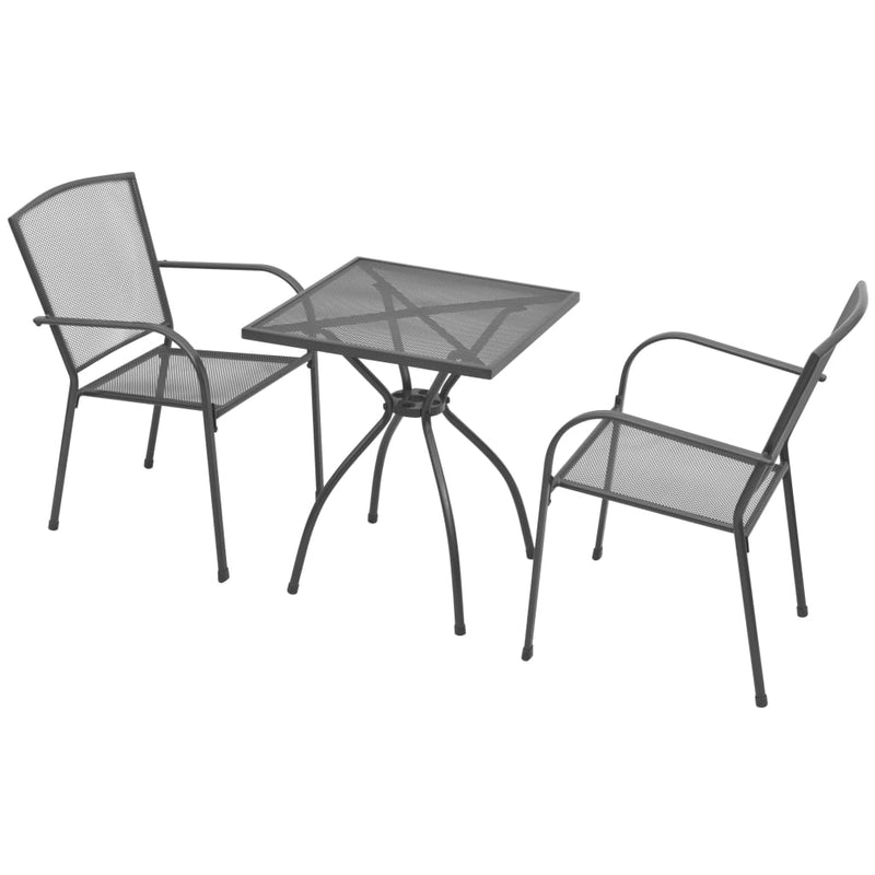 3 Piece Bistro Set Steel Anthracite