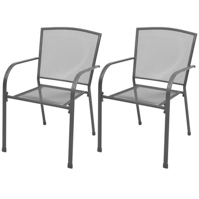 3 Piece Bistro Set Steel Anthracite