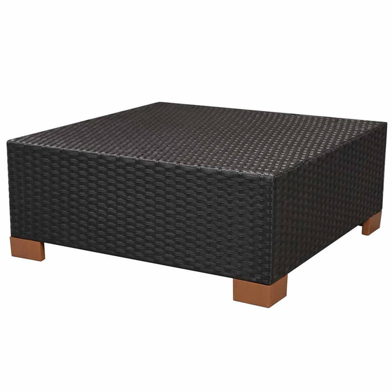 7 Piece Garden Lounge Set with Cushions Poly Rattan Black