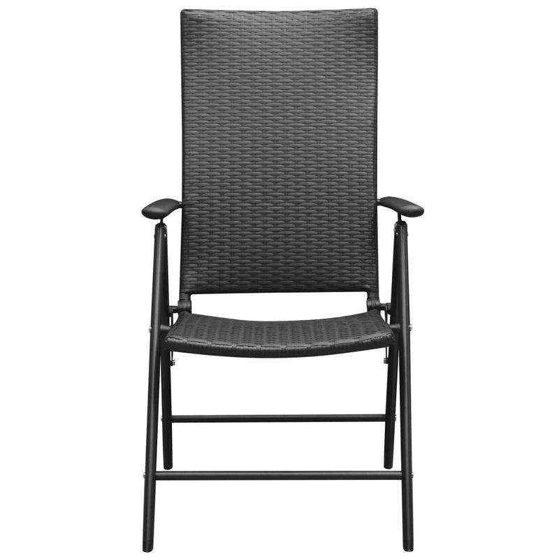 Stackable Garden Chairs 2 pcs Poly Rattan Black