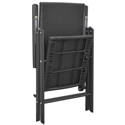 Stackable Garden Chairs 2 pcs Poly Rattan Black