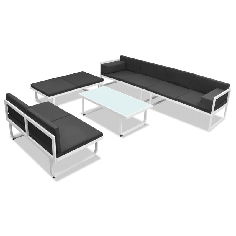 5 Piece Garden Lounge Set Textilene Aluminium Black