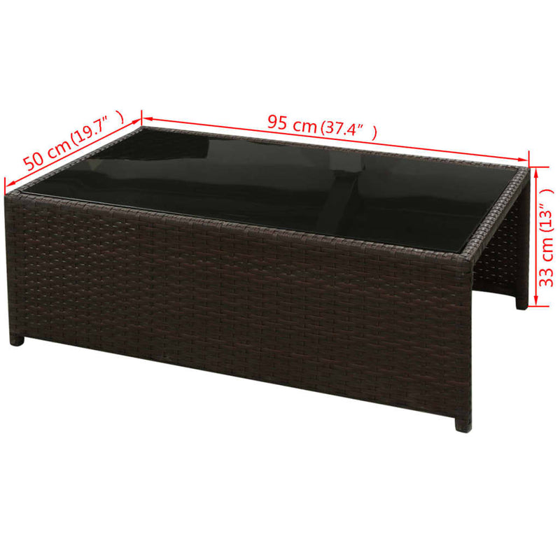 8 Piece Garden Lounge Set with Cushions Poly Rattan Brown