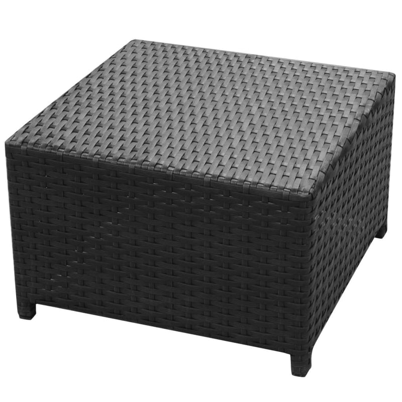 8 Piece Garden Lounge Set with Cushions Poly Rattan Black