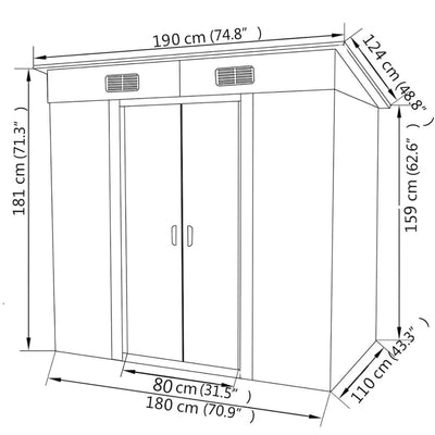 Garden Shed Green Metal