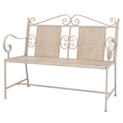 Garden Bench 115 cm Steel Vintage White