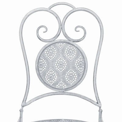 3 Piece Bistro Set Steel Greyish White