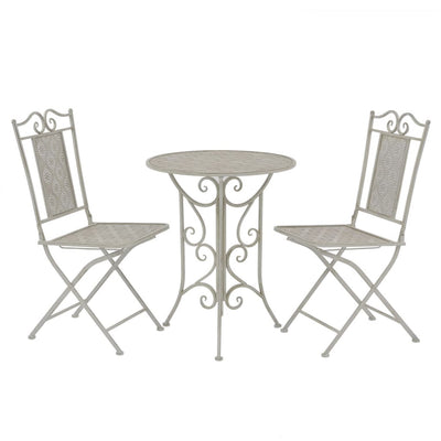 3 Piece Bistro Set Steel Grey