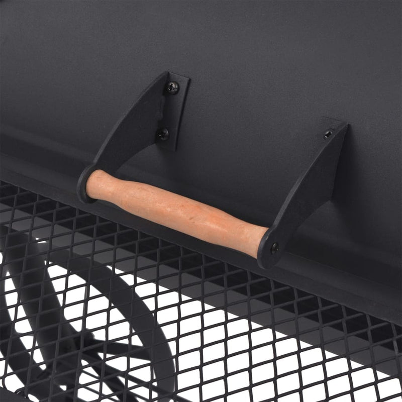 BBQ Charcoal Smoker with Bottom Shelf Black Heavy XXXL