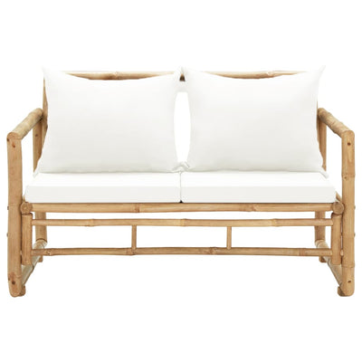 2 Seater Garden Sofa with Cushions Bamboo