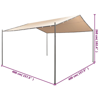 Gazebo Pavilion Tent Canopy 4x4 m Steel Beige