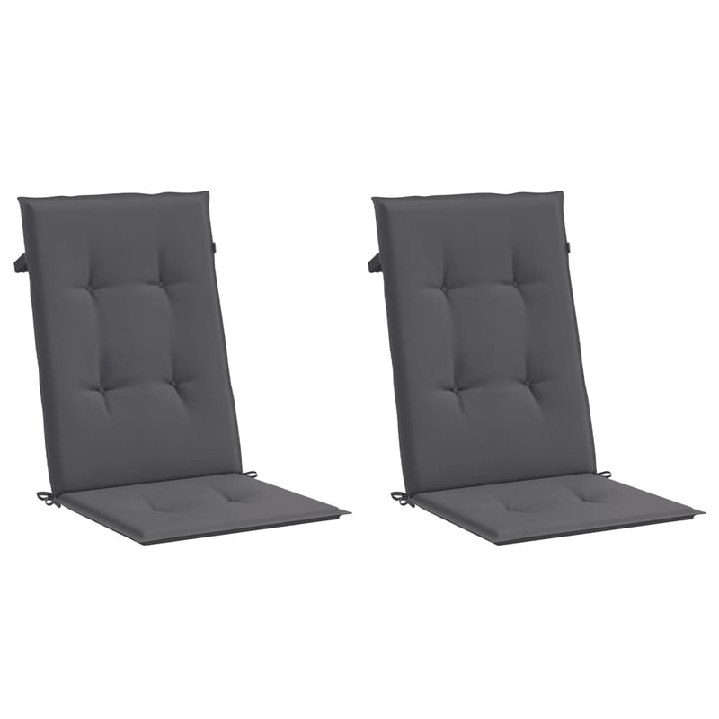 Garden Highback Chair Cushions 2 pcs Anthracite 120x50x3 cm Fabric