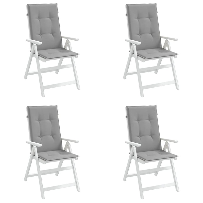 Garden Highback Chair Cushions 4 pcs Grey 120x50x3 cm Fabric