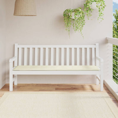 Garden Bench Cushion Cream 180x50x3 cm Oxford Fabric