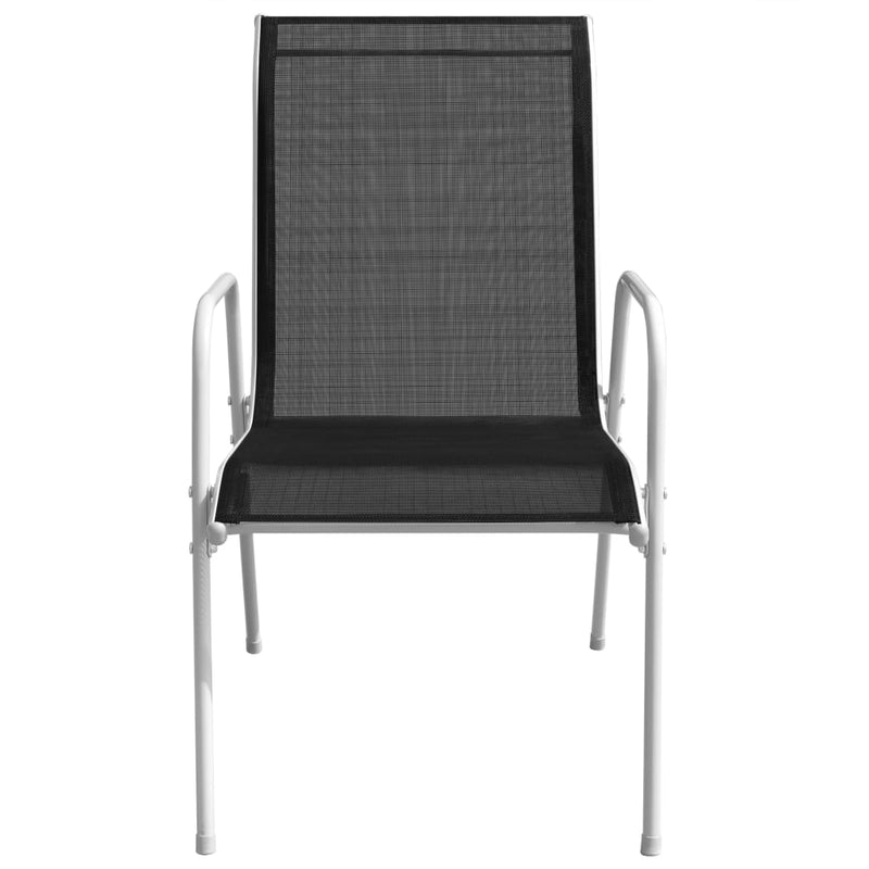 Stackable Garden Chairs 6 pcs Steel and Textilene Black