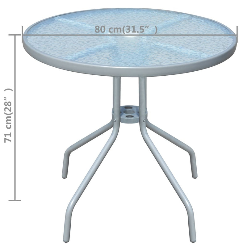 Bistro Table Grey 80x71 cm Steel