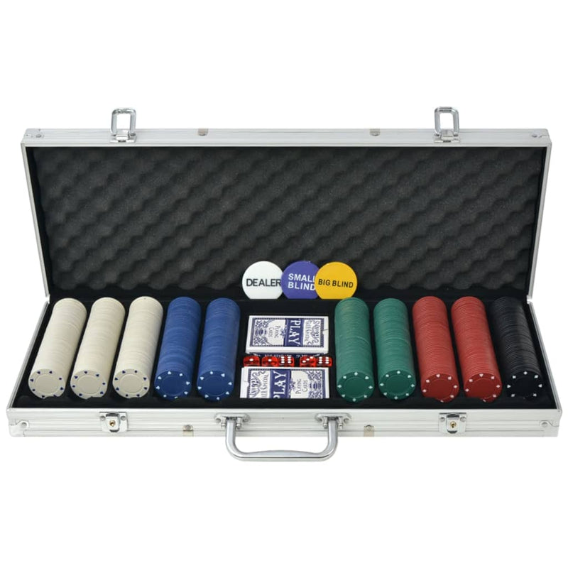 Poker Set with 500 Chips Aluminium