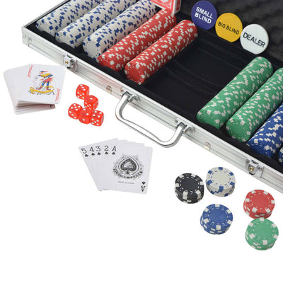 Poker Set with 500 Chips Aluminium