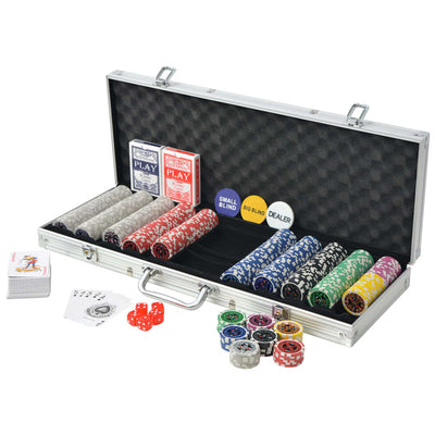 Poker Set with 500 Laser Chips Aluminium