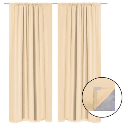 Blackout Curtains 2 pcs Double Layer 140x245 cm Beige