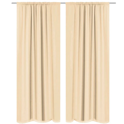 Blackout Curtains 2 pcs Double Layer 140x245 cm Beige