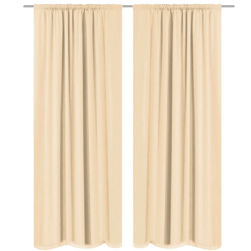 Blackout Curtains 2 pcs Double Layer 140x245 cm Beige