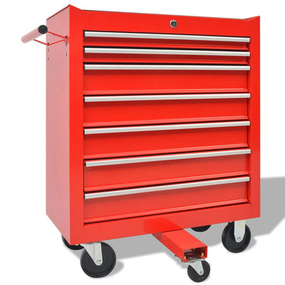 Workshop Tool Trolley with 1125 Tools Steel Red