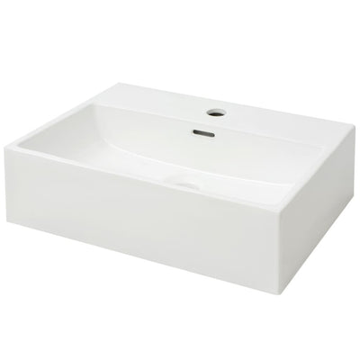 Basin with Faucet Hole Ceramic White 51.5x38.5x15 cm