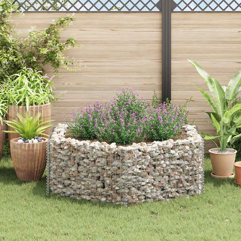 Hexagonal Gabion Raised Bed 160x140x50 cm