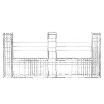 Gabion Basket U-Shape Galvanised Steel 240x20x100 cm