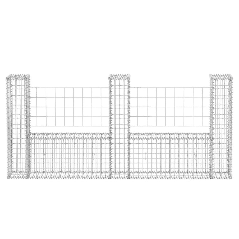 Gabion Basket U-Shape Galvanised Steel 240x20x100 cm