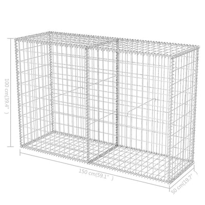 Gabion Basket Galvanised Steel 150x50x100 cm