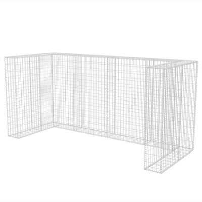 Gabion Triple Wheelie Bin Surround Steel 250x100x120 cm