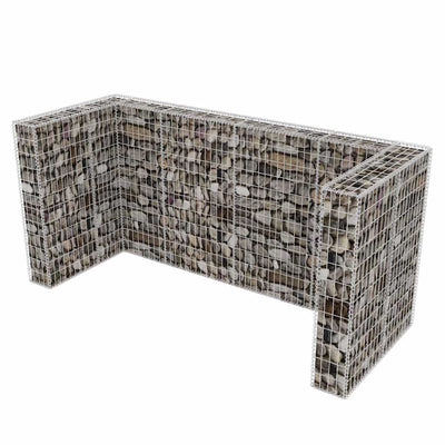 Gabion Triple Wheelie Bin Surround Steel 250x100x120 cm