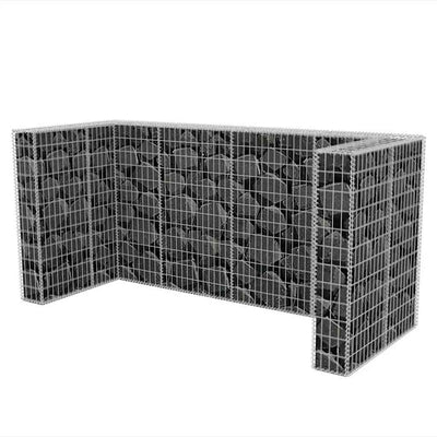 Gabion Triple Wheelie Bin Surround Steel 250x100x120 cm